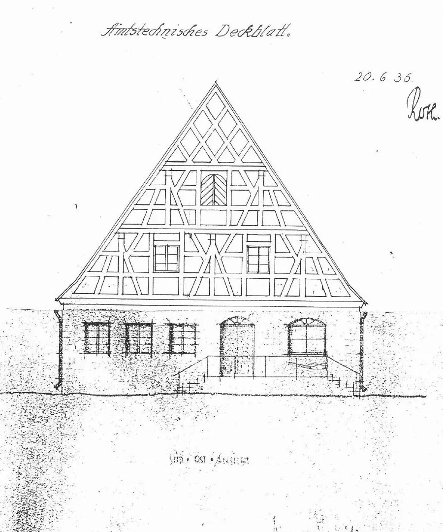 Fassadenentwurf des Posthorns von 1935